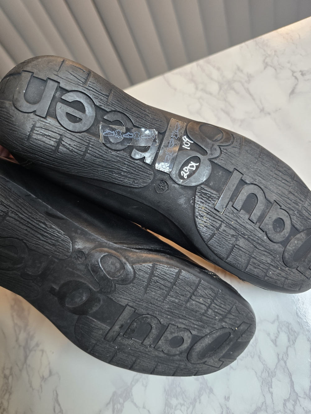 Paul Green Black Suede and Leather Slip-On Loafers with Brown Stitching - Picture 4 of 8